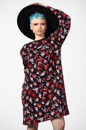 Killstar Demoniac Long Sleeve Top Černé | XEVTUZ-579