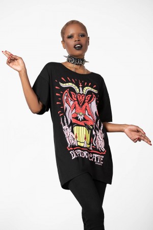 Killstar Devil Incarnate Relaxed Top Černé | SYCHEQ-470