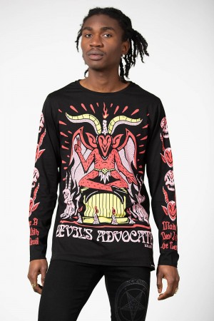 Killstar Devils Advocate Long Sleeve Top Černé | XQYRGS-279
