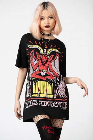 Killstar Devils Advocate T-Shirt Černé | OCQUVH-896
