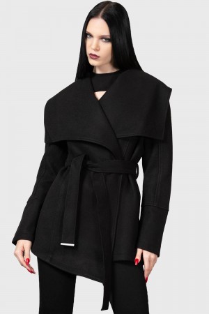 Killstar Dissonance Awakening Coat Černé | ECHYKP-153