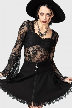 Killstar Dolor Top Černé | NHDXKM-692
