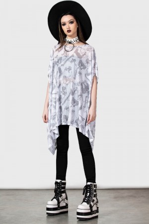 Killstar Dominina Tunic Bílé | NPBRWH-071