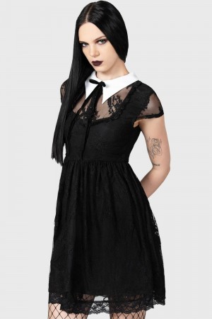 Killstar Dreadful Babydoll Šaty Černé | UJGHYP-705