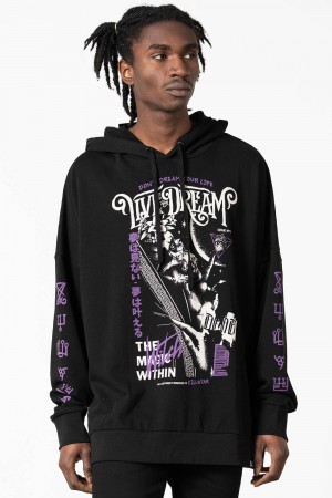 Killstar Dream Oversized Hoodie Černé | VULTWM-481