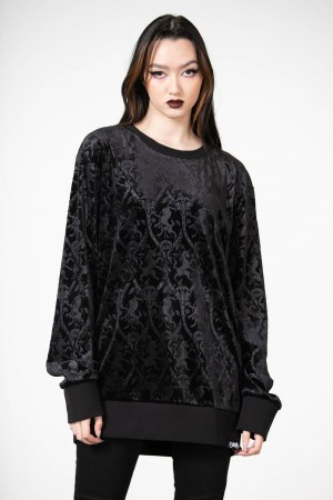 Killstar Ealhswith Sweatshirt Černé | TRGWAV-367