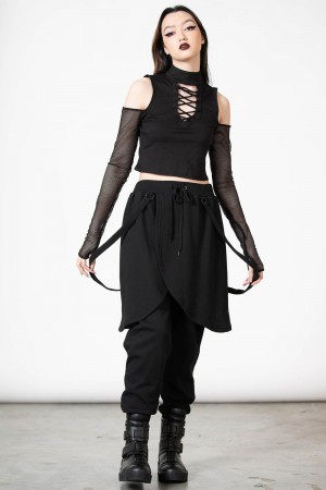 Killstar Electro Core Joggers Černé | RAEHZY-026