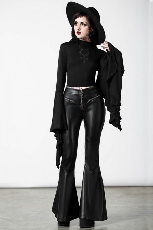 Killstar Elemental Eclipse Crop Top Černé | SRZGXY-615