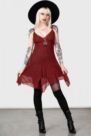 Killstar Emelia's Wrath Šaty [RED] Červené | XCUOMF-682