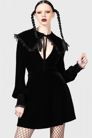 Killstar Emilee Emilee Collar Šaty Černé | YNIUPJ-128