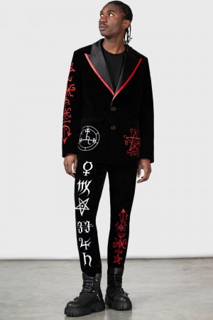 Killstar Enthroned Suit Trousers Černé | GXCDBO-517