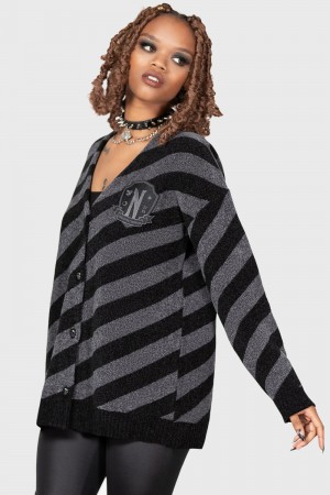 Killstar Everyone's Weird Oversized Cardigan Černé | CADOBG-760