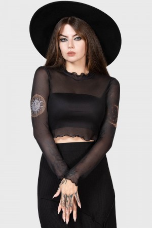Killstar Evil Sun Top Černé | EZUBJC-218