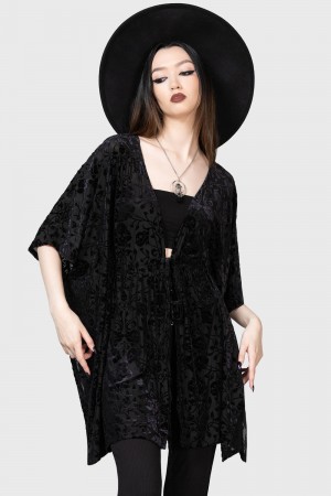 Killstar Faerie Trait Shawl Černé | LORIAZ-831