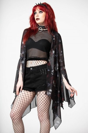 Killstar Fairy Moss Mesh Cover Up Černé | LEKBAO-623