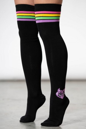 Killstar Fantasy Thigh-High Socks Černé | RJBUYI-395