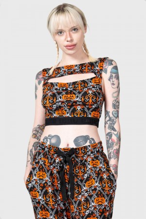 Killstar Fascinate Crop Top Černé | YISCQO-435
