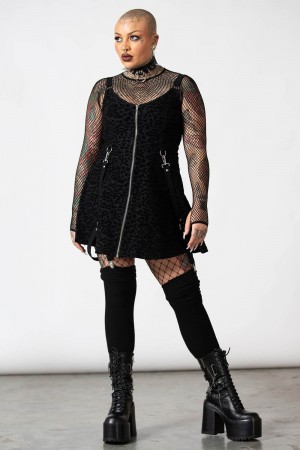Killstar Feelin Purrty Skater Šaty Černé | OZXEUG-904