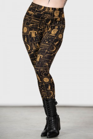 Killstar Folk Horror Leggings Černé | FLVXEJ-203