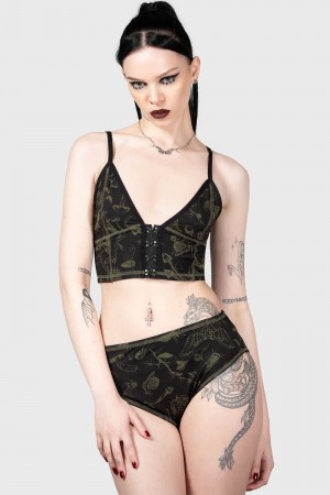 Killstar Forest Lush Bralet Černé | BPANYK-487