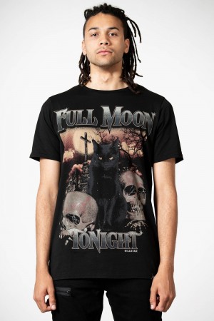 Killstar Full Moon T-Shirt Černé | YKJCRB-109