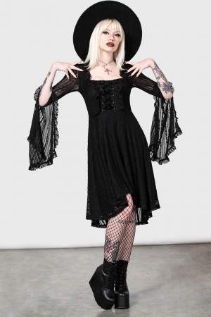 Killstar Gabriela Maiden Šaty Černé | LOMNTI-982