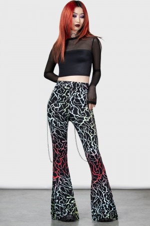 Killstar Glamour Perfection Flares Černé | CLKNRI-217