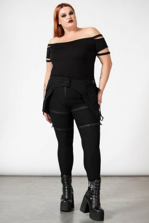 Killstar Glitch Pocket Belt [PLUS] Černé | ZPYWCT-758