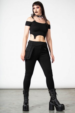 Killstar Glitch Pocket Belt Černé | MFVYJZ-892