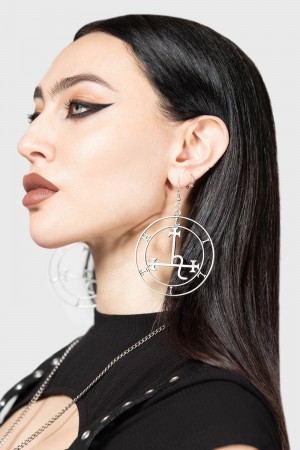 Killstar Glorious Charm Earrings Stříbrné | UNLVBA-894