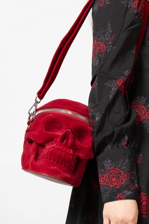 Killstar Grave Digger Skull Handbag [BLOOD] Červené | RNIFXE-368