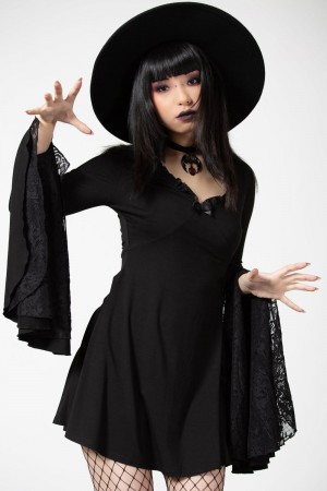 Killstar Hagatha Sorceress Šaty Černé | IJHXKY-918