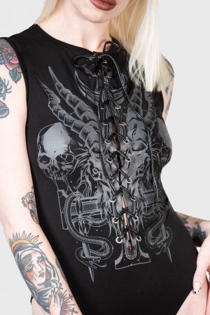 Killstar Hardinn Bodysuit Černé | PKOCGV-435
