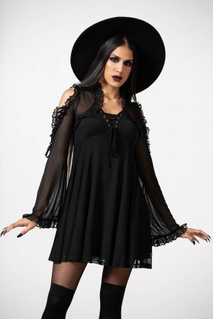 Killstar Haunted Maiden Šaty Černé | XCDEUO-295