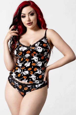 Killstar Haunted Pumpkin Cami Top Černé | CZQBXH-968