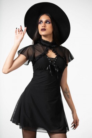 Killstar Hauntilda Keyhole Šaty Černé | RTXUHS-275