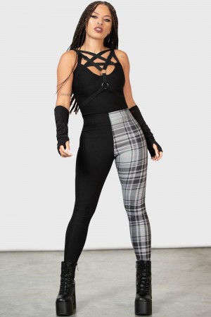 Killstar Heartbreaker Leggings Černé Šedé | HYLXNI-602