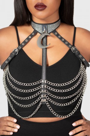 Killstar Hell's Revenge Harness Černé | LVDQKH-170