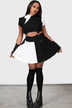 Killstar Hels Harlequin Mini Skirt Černé | VLQFHD-395