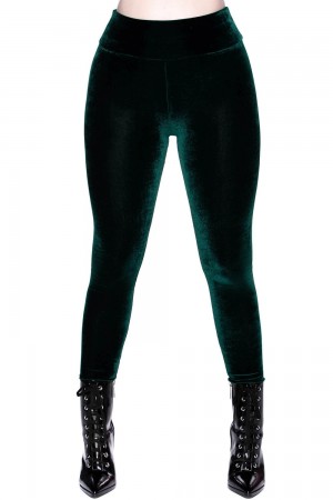 Killstar Hematite Leggings [EMERALD] Zelene | YKBESL-427