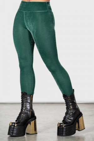 Killstar Hematite Leggings [GREEN] Zelene | PBGDIJ-402