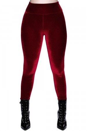 Killstar Hematite Leggings [RUBY] Červené | XBZGCF-718