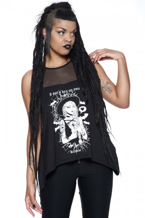 Killstar Hex Vest Top Černé | VYIJAM-895