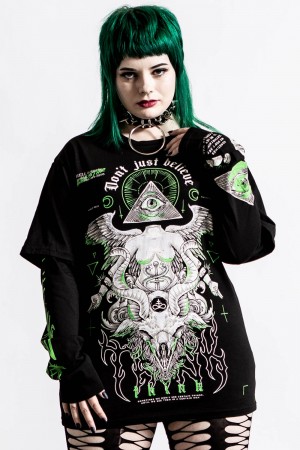 Killstar Illuminated 2-Layer Top Černé | HBYCLA-109