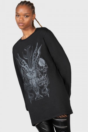 Killstar Infernal Ashes Long Sleeve Top Černé | RICLUB-927