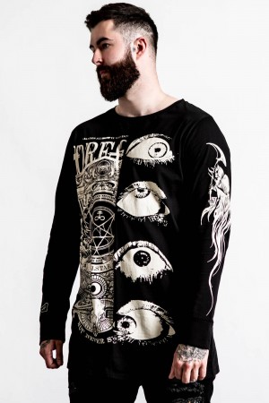 Killstar Insomnia Longline Split-Top Černé | XVJMNT-154
