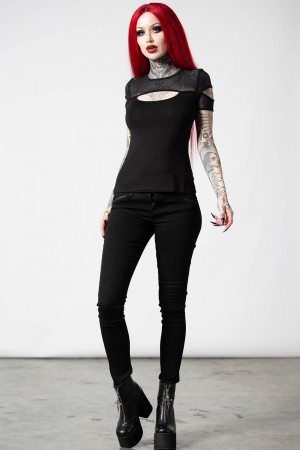 Killstar Jovie Top Černé | EOVTHX-287