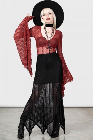 Killstar Juliet's Betrayal Maxi Skirt [B] Černé | LDIYJR-250