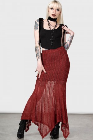 Killstar Juliet's Betrayal Maxi Skirt [RED] Červené | SMJHPQ-714