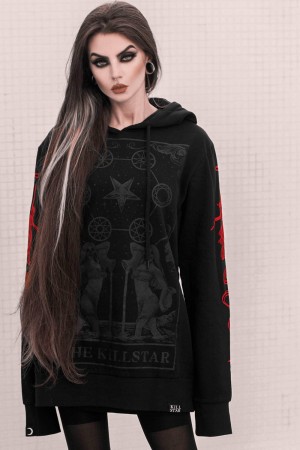 Killstar KILLSTAR Oversized Hoodie Černé | IOEJAY-508